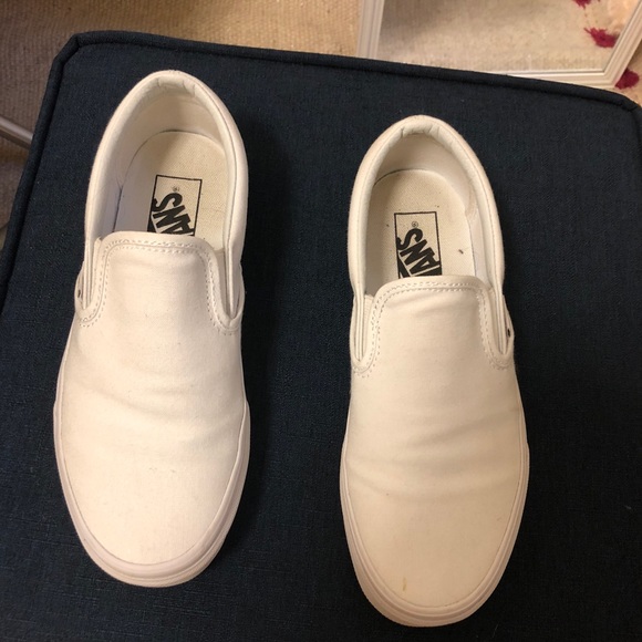 Vans Shoes - White van slip ons